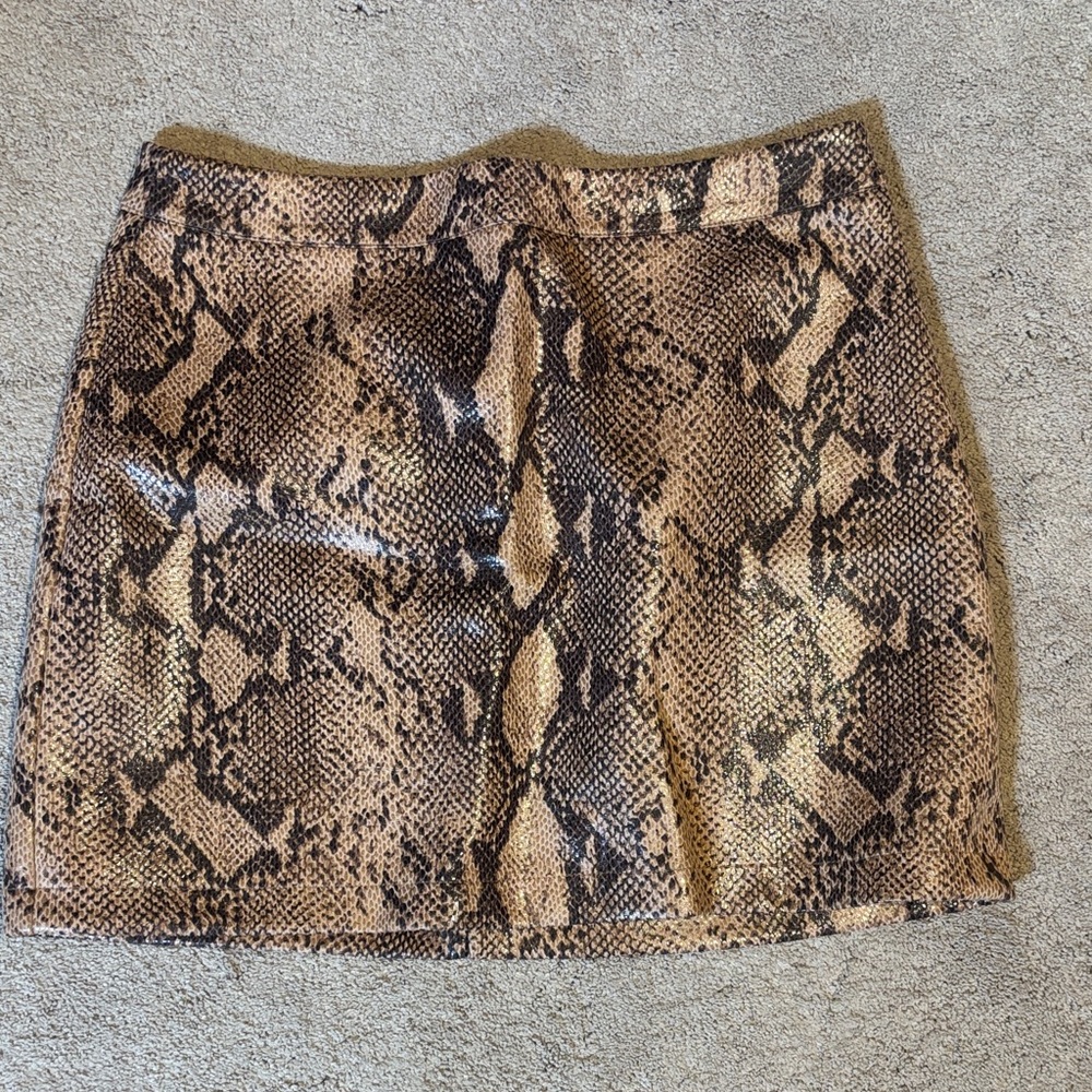 Altar'd State Brown Snake Print Mini Skirt